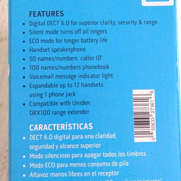Uniden Caller ID/ Call Waiting W/ Handset Speakerphone NWOT - Picture 6 of 8